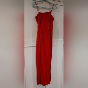 Beautiful red evening gown.